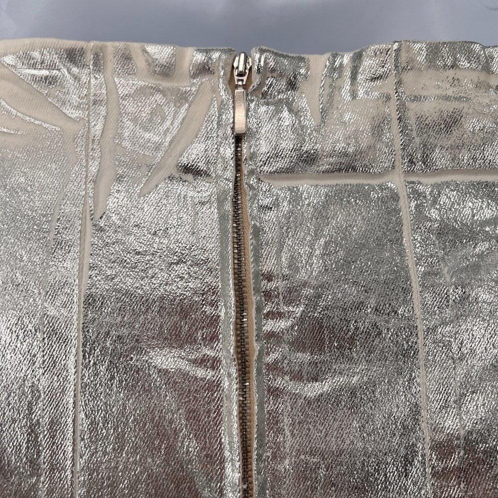 Zara Silver Strapless Midi Dress - Picture 7 of 9